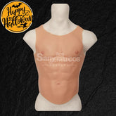 【In Stock】Cosplay Fake Muscle Suit Sleeveless Skin Color Ivory White / Bronze / Chocolate Black Vest / Ivory White / S